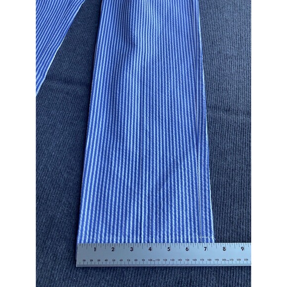 JCP JC Penney Seersucker Pants Blue White Stripe Beach Preppy Summer Mens 32x32 - Picture 10 of 11
